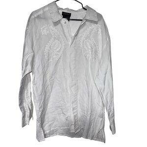 Ashro White Embroidered Blouse